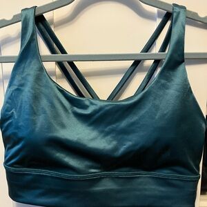 Lululemon Athletica Deep Teal Energy longline Sports Bra